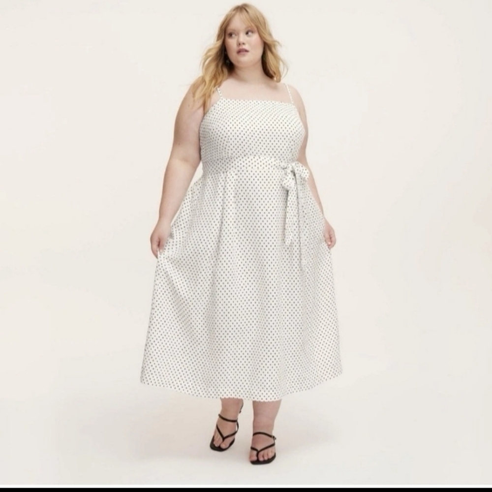 kate spade White Polka Dot Midi Dress
